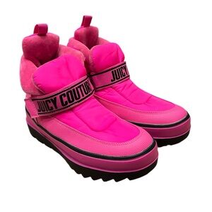 Juicy Couture Boots Hot Pink Veronica Puffer Snow Shoes Women's Size 8